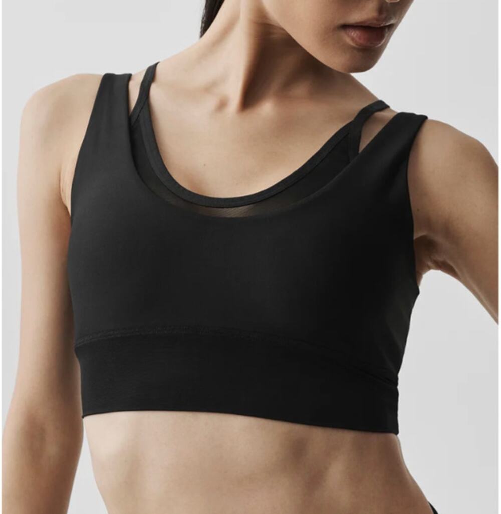 Alo Airlift Double Trouble Layered Sports Bra Black Small